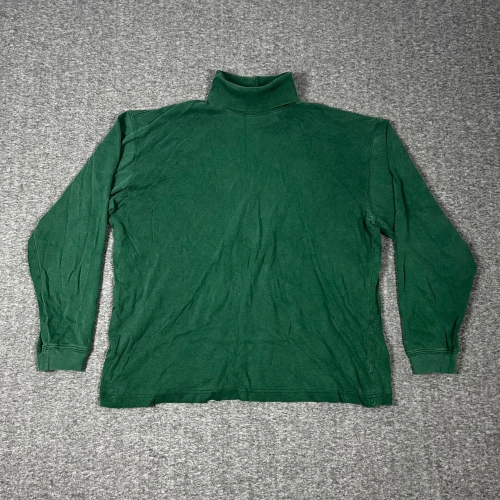 Vintage J. Crew Oarsman Turtleneck Long Sleeve Shirt Men's Large Green Preppy